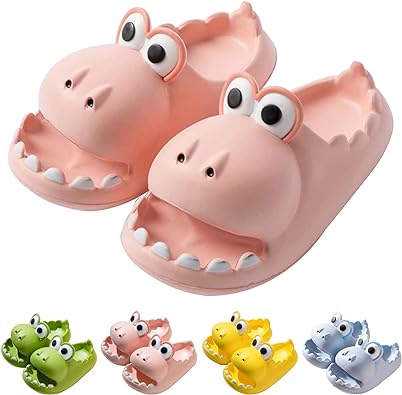 Photo 1 of Cute Dinosaur Slides Slippers for Women Men Adults Cartoon Soft Comfy Non-Slip Kids Cloud Slippers Toddler Boys Girls Open Toe Thick Sole Sandals Unisex Summer Beach Shower Home House Platform Shoes SIZE 4 WOMENS