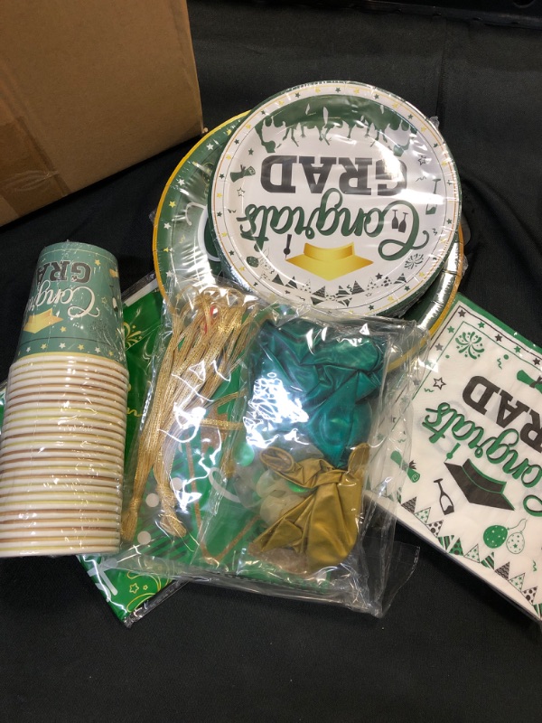 Photo 2 of 2023 Graduation Decorations Green and Gold Congrats Grad Banner Class of 2023 Graduation Decorations Green and Gold Congrats Grad Decorations Graduation Plates and Napkins 2023 Graduation Party Supplies