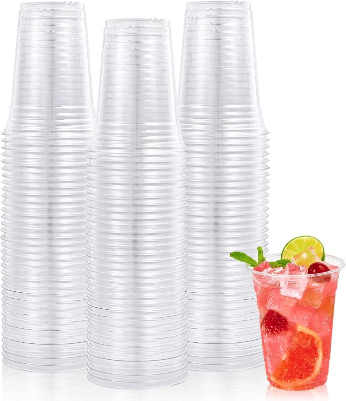 Photo 1 of 100 count clear plastic 16 oz cups