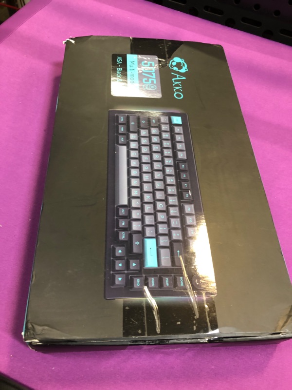 Photo 1 of Akko 5075B Plus Mechanical Keyboard 75% Percent RGB Hot-swappable Keyboard with Knob, Black&Cyan Theme with PBT Double Shot ASA Profile Keycaps with Silver Switch