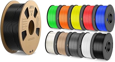 Photo 1 of JAYO PLA 3D Printer Filament, PLA Black 1.1KG Spool, 3D Printer Filament Bundle Multicolor, Black+White+Grey+Blue+Red+Green+Yellow+Orange+Transparent+Burly Wood
