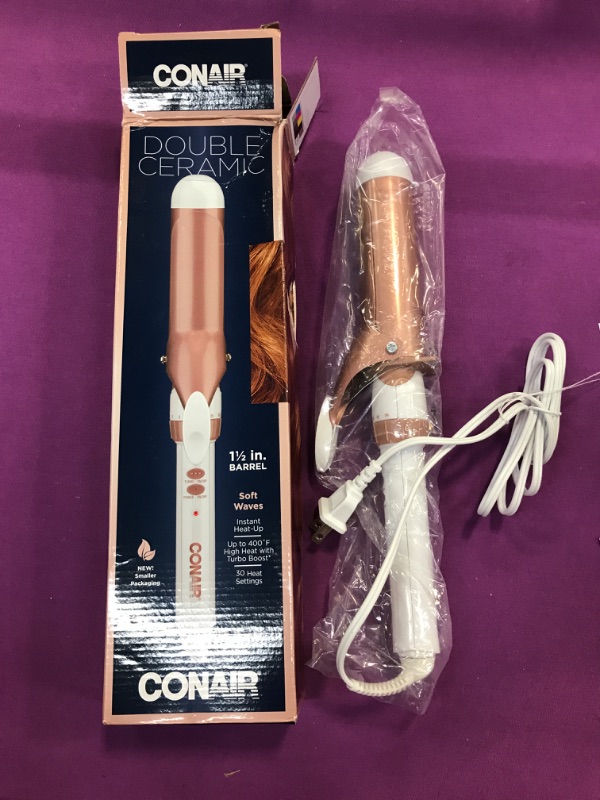 Photo 2 of Conair Double Ceramic Rose Gold Curling Iron - 1.5&#34;