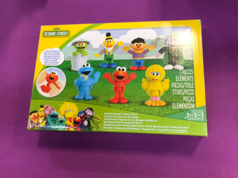 Photo 2 of Just Play -Sesame Street Neighborhood Friends, 7-Piece Poseable Figurines, Officially Licensed Kids Toys for Ages 2 Up, Gifts and Presents, Amazon Exclusive