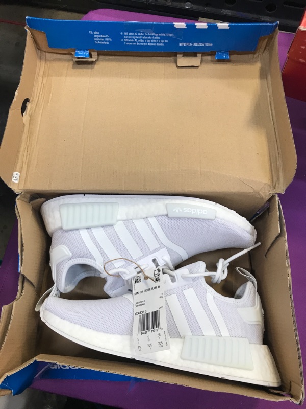 Photo 2 of adidas Originals womens Nmd_r1's Sneaker, White/White/Silver Metallic, 6.5 US