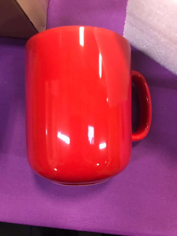 Photo 2 of 20 OZ Large Coffee Mug, Smilatte M016 Plain Ceramic Boss Big Tea Cup with Handle for Dad Men, Red