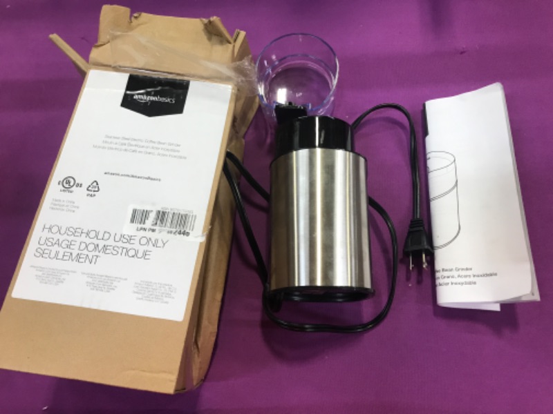 Photo 2 of Amazon Basics Stainless Steel Electric Coffee Bean Grinder