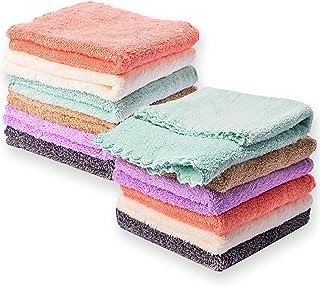 Photo 1 of Kyapoo Baby Washcloths 12 Pack 12x12 Inches Microfiber Coral Fleece Extra Absorbent and Soft for Newborns, Infants and Toddlers Multicolored