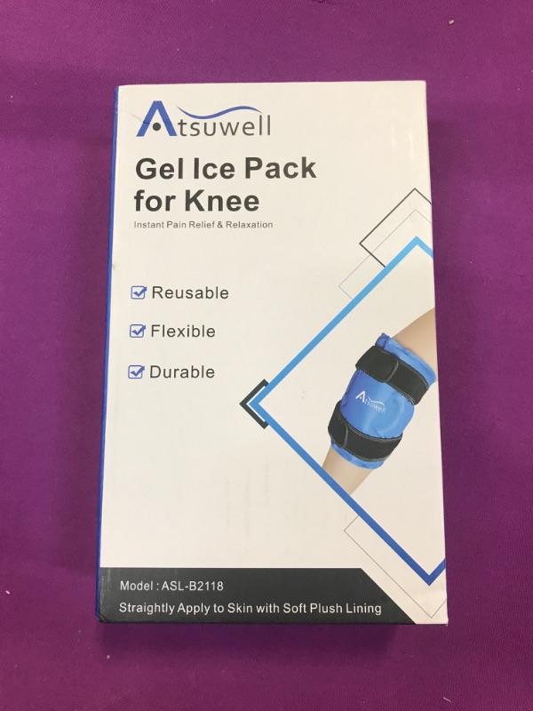 Photo 2 of Atsuwell Ice Pack for Knee Pain Relief, Reusable Gel Ice Wraps for Knee Injuries, Swelling, Knee Replacement Surgery, Cold Compress Therapy for Meniscus Tear and ACL 1 pack 1.0
