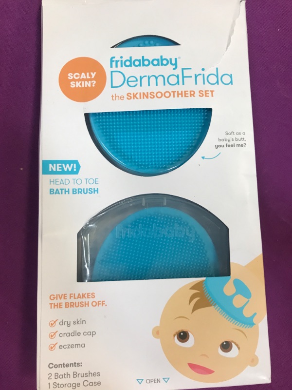 Photo 2 of Frida Baby DermaFrida The SkinSoother Baby Bath Silicone Brush| Baby Essential for Dry Skin, Cradle Cap and Eczema (2 Pack)