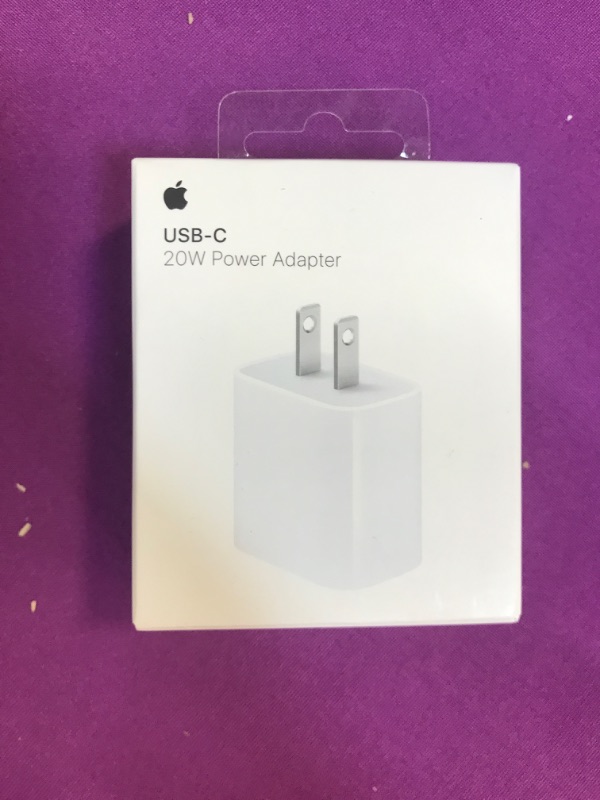 Photo 2 of Apple 20W USB-C Power Adapter - iPhone Charger with Fast Charging Capability, Type C Wall Charger