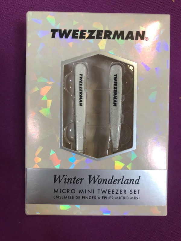 Photo 1 of Tweezerman Winter Wonderland Micro Mini Slant & Point Tweezer Set, 1 x 1.86 x 4 inches