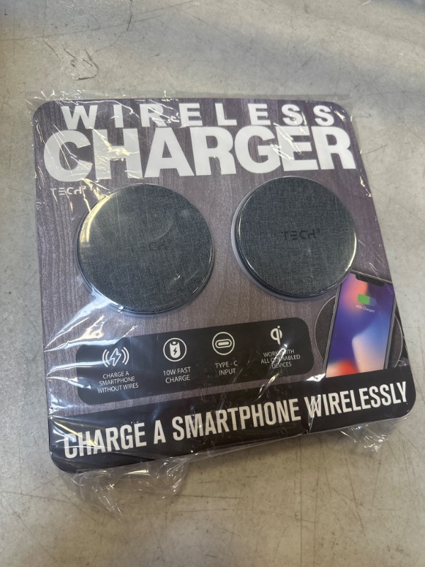 Photo 2 of Tech Squared 2-Pack Premium Fabric Wireless Charger 7.5/10W Fast Wireless Charging Pad