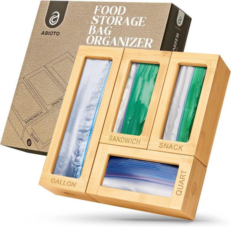 Photo 1 of Ziplock Food Storage Bag Organizer - Many Combinations Possible with 4 Separate Plastic Bag Organizers for Drawer - Elegant and Sturdy Boxes