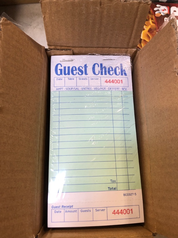 Photo 2 of Guest Checks Server Note Pads 500 Sheets With Copy Paper (10 Books) 3.5" x 6.75" 50 Sheets Per Book