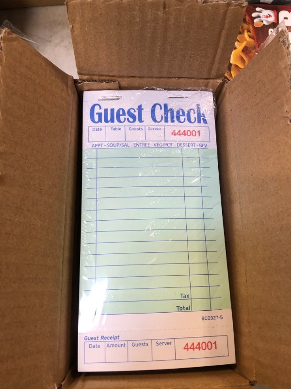 Photo 1 of Guest Checks Server Note Pads 500 Sheets With Copy Paper (10 Books) 3.5" x 6.75" 50 Sheets Per Book