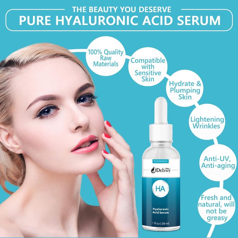 Photo 2 of 3 Pack Hyaluronic Acid Serum for Face Refreshing Moisturize Anti Aging Serum (1Fl.Oz/30ml) 