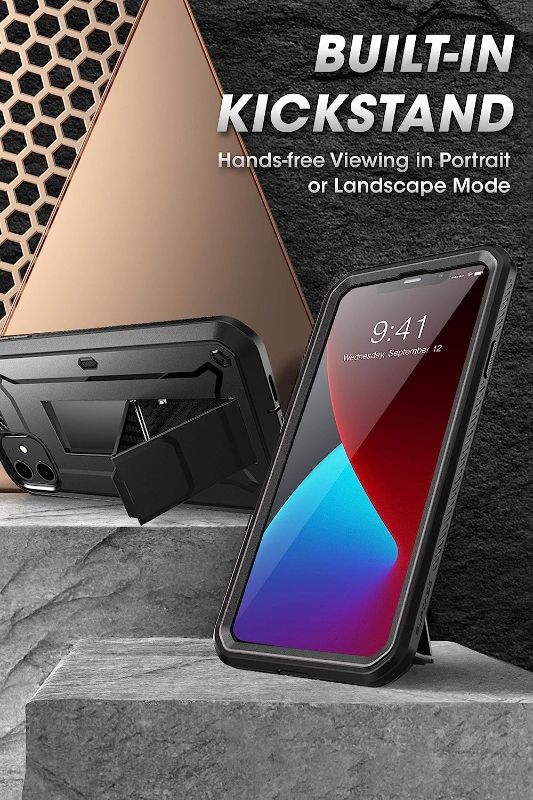 Photo 2 of SupCase Unicorn Beetle Pro Series Case for iPhone 12 /12 Pro (2020 Release) 6.1 Inch, Built-in Screen Protector Full-Body Rugged Holster Case (Black)