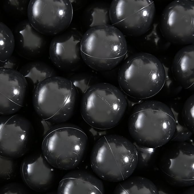 Photo 1 of  Black Ball Pit Balls Plastic Balls for Ball Pits - Ideal for Ball Crawls and Pools - Spark Your Toddler's Imagination