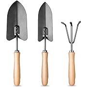 Photo 1 of  Gardening Tools Set, 3 Pcs Garden Tools Set, High Carbon Steel Heavy Duty Gardening Tools Kit Includes Hand Trowel, Transplant Trowel and Cultivator