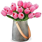 Photo 1 of 30pcs Real Touch Tulips PU Artificial Flowers, Fake Tulips Flowers for Arrangement Wedding Party Easter Spring Home Dining Room Office Decoration. (Pink, 14" Tall)