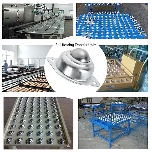 Photo 1 of 16Pcs 1” Roller Ball Transfer Bearings, 360º Rotation Universal Ball Casters, 400Lbs Carbon Steel Round Ball Transfer Unit for Conveyor, Roller Stand, Transmission, Furniture