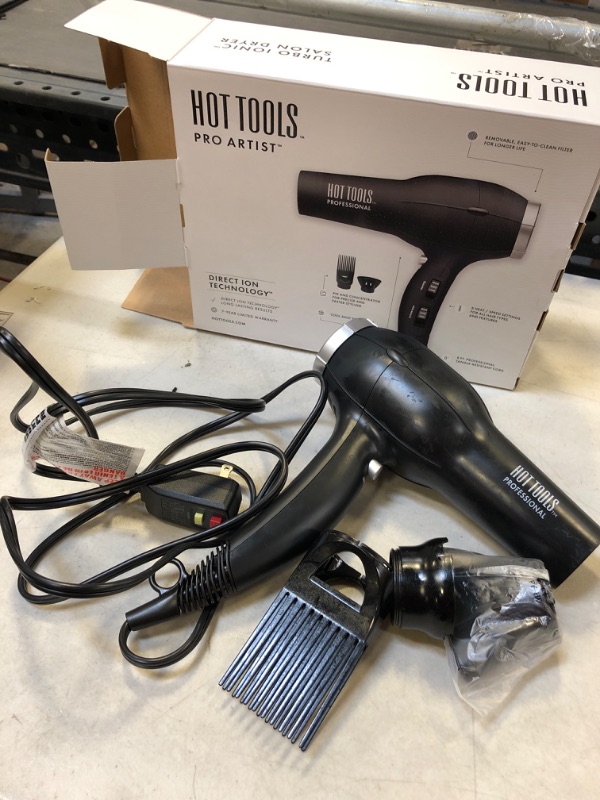 Photo 2 of Hot Tools Pro Artist 1875W Turbo Ionic Dryer | Smooth, Frizz Free Blowouts (Black)