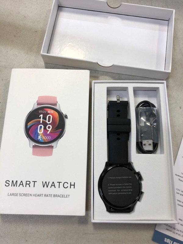 Photo 1 of Goodatech Smart Watch for Men Women,Phone Call(Make & Answer) Smartwatch,IP68 Waterproof,Fitness Tracker, Pedometer,Message Notification,Music Player,Health Monitor,Compatible with iOS Android Phones Black-round