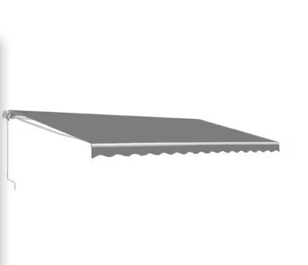 Photo 1 of 12 ft. Manual Patio Retractable Awning (120 in. Projection) in Gray