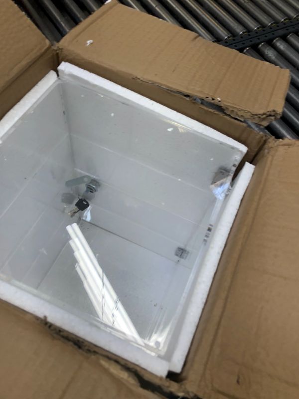 Photo 1 of Choowin 4-Shelf Clear Acrylic Display Case with Lock,Lockable Display Case,Locking Display Case,Countertop Display Case for Collectible,Dustproof Protection Showcase(9.4" Lx9.4 Wx15.7 H inch) 9.4"L x 9.4"W x 15.7"H inch(24x24x40cm)