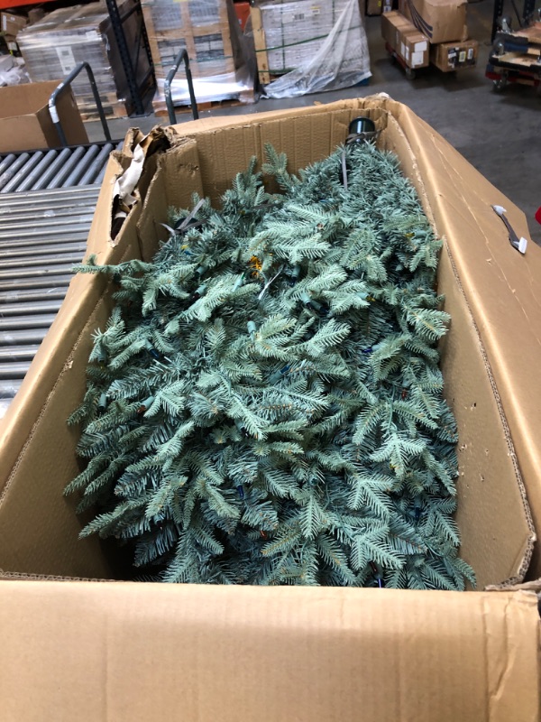 Photo 2 of MARTHA STEWART Blue Spruce Pre-Lit Artificial Christmas Tree, 7.5 Feet, Multicolored Lights 7.5 Feet Multicolored Lights