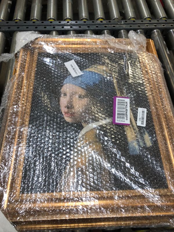 Photo 2 of ELITEART-Girl with a Pearl Earring By Johannes Vermeer Giclee Framed Art Canvas Prints-Framed Size:21"x25" 16x20 Girl with a Pearl Earring (SF801)