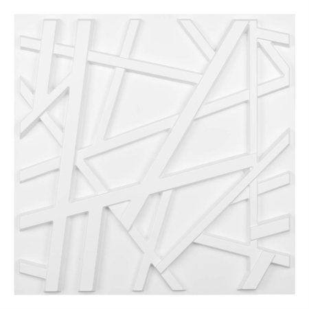 Photo 1 of A10045 - Matt White PVC 3D Wall Panel Geometric Crossing Lines Cover 32 Sqft for Residential and Commercial Interior Decor
