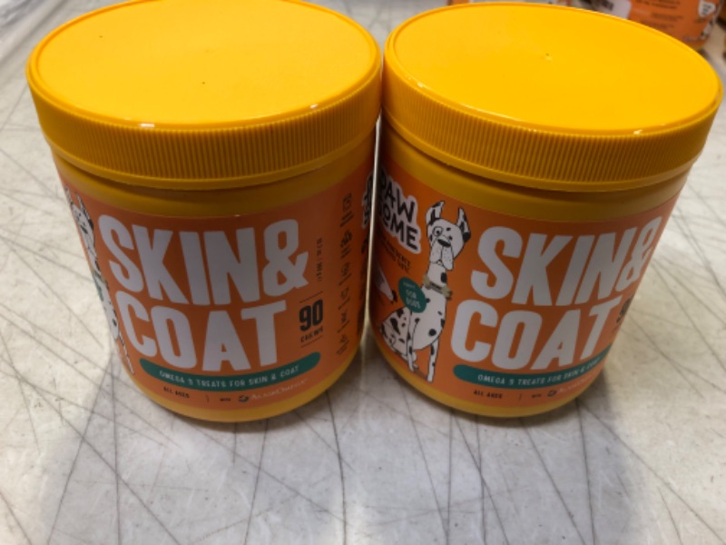 Photo 2 of 2 Pack Lot - Omega 3 Dogs - Omega 3 Fish Oil Dogs - Skin Coat Supplement w/Omega 6, VIT C & E to Relief Itch, Allergy & Shedding - Salmon Oil for Dogs Skin & Coat - 90 Soft Chews