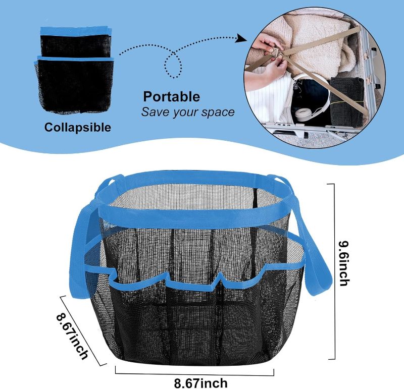 Photo 1 of Attmu Mesh Shower Caddy Portable, Quick Dry Hanging Shower Tote Bag for College Dorm Room Essentials, Large Capacity Shower Caddy Dorm for Bathroom
