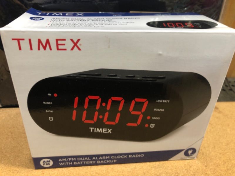 Photo 2 of Timex Audio AM/FM Dual Alarm Clock Radio with Digital Tuning (Gunmetal Gray)