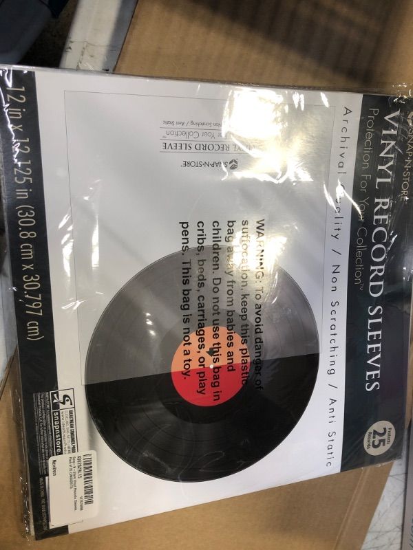 Photo 1 of Snap-N-Store Vinyl Records Sleeves, Pack of 25 (SNS02073)