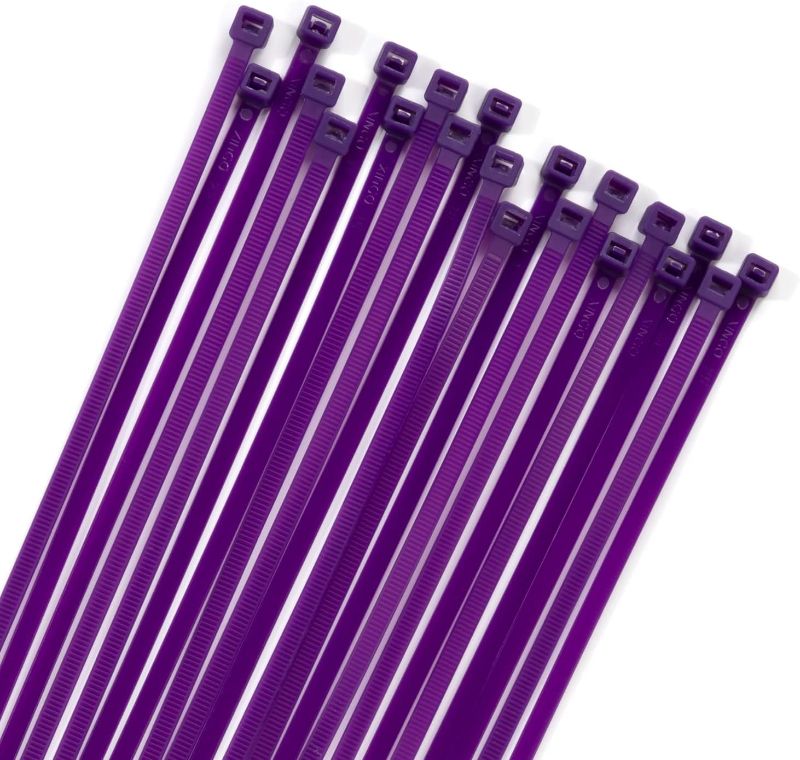 Photo 1 of  Cable Zip Ties Heavy Duty, Premium Nylon Plastic Wire Ties r (12inch, Purple)
