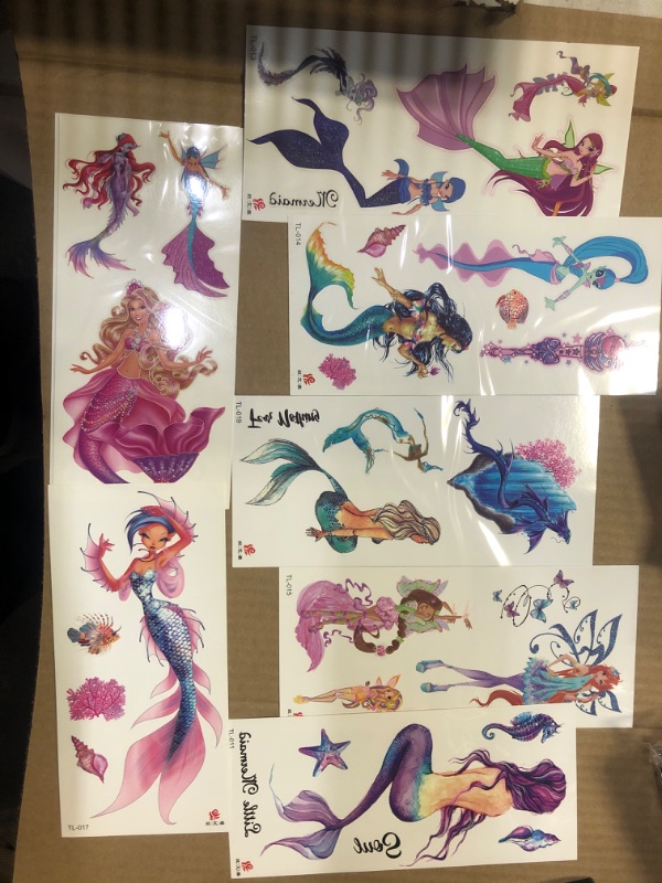 Photo 2 of  Mermaid Temporary Tattoos For Women Girls Waterproof Fake Tattoo Stickers
