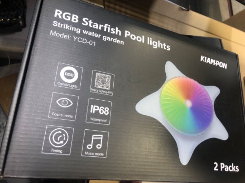 Photo 1 of 2-Pack LED Pool Lights with APP Control for Above Ground Pools, 15W RGB Floating LED Lights with Smart Music Sync Color Changing, Landscape Underwater Lights for Swimming Pools, Fountains, Aquarium Transparent