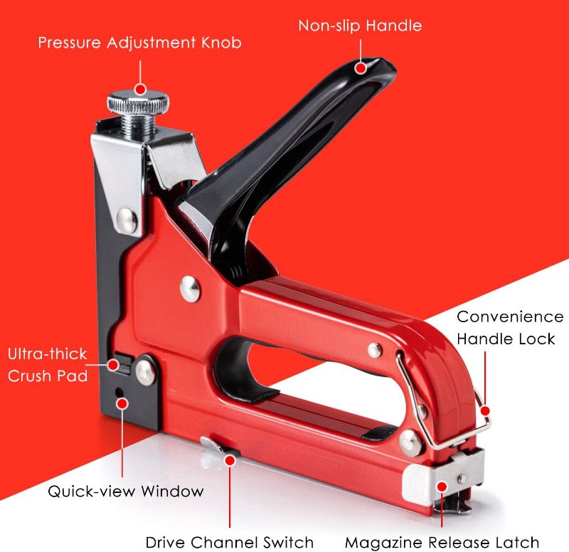 Photo 1 of Upholstery Staple Gun Heavy Duty, PHITRIC 4 in 1 Stapler Gun 