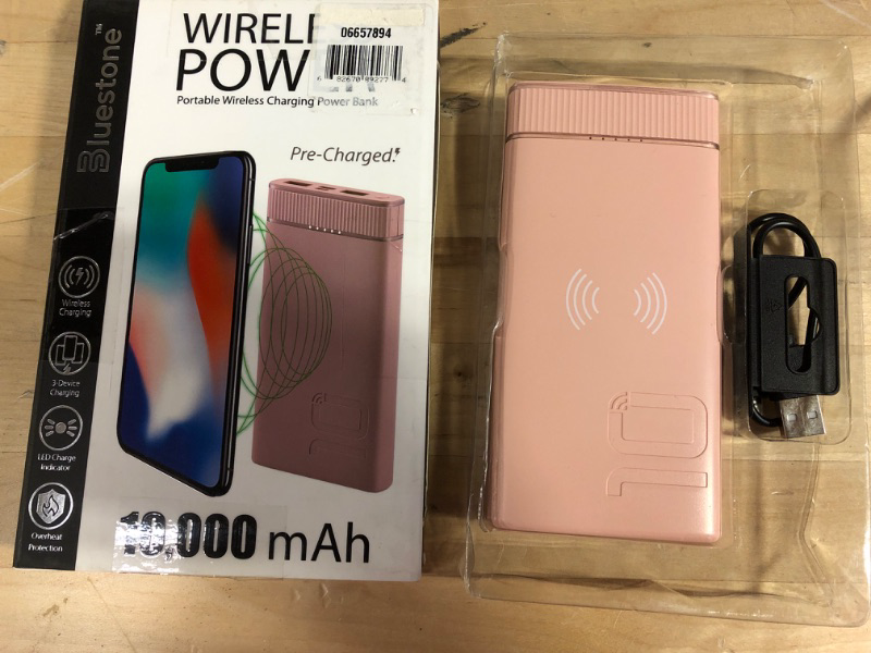 Photo 1 of Pink Magnetic Power Bank Battery Pack 10000mAh Wireless Portable Charger
