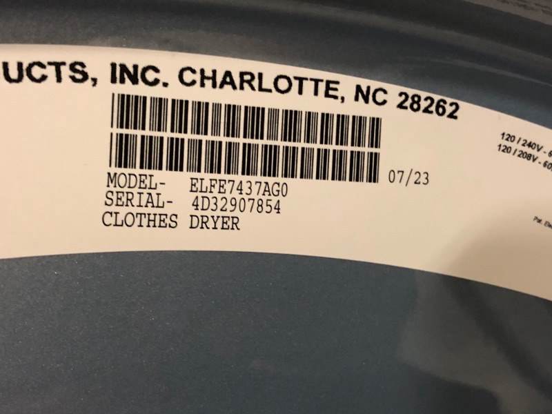 Photo 4 of aealectrolux 8 cu.ft. Electric Dryer vented Front Load Perfect Steam Dryer with Instant Refresh in Glacier Blue
