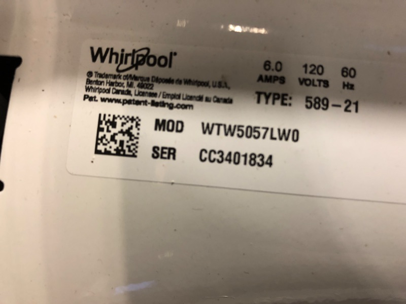 Photo 2 of Whirlpool 2 in 1 Removable Agitator 4.7-cu ft High Efficiency Impeller and Agitator Top-Load Washer (White)
