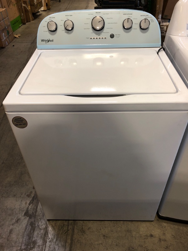 Photo 1 of Whirlpool 3.5-cu ft High Efficiency Agitator Top-Load Washer (White)
