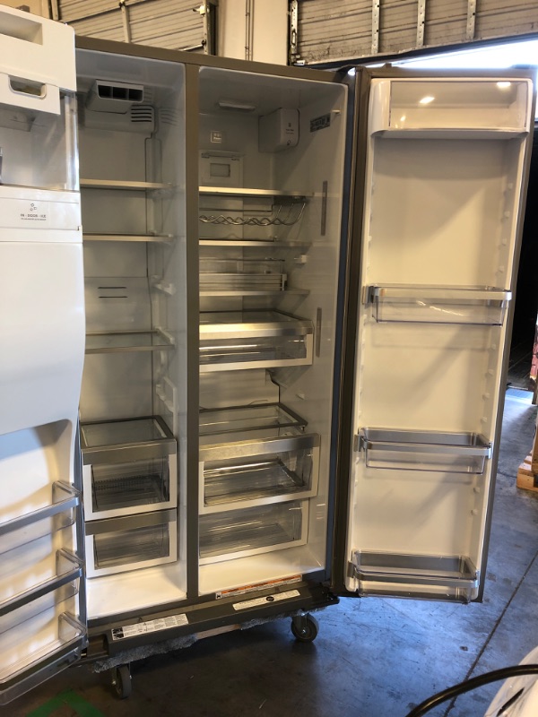 Photo 3 of KitchenAid 19.8-cu ft Counter-depth Side-by-Side Refrigerator with Ice Maker (Stainless Steel with Printshield Finish)
