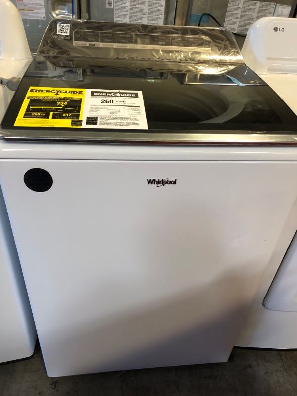 Photo 5 of Whirlpool Smart Capable w/Load and Go 5.3-cu ft High Efficiency Impeller and Agitator Smart Top-Load Washer (White) ENERGY STAR
