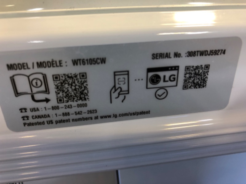 Photo 3 of LG 4.1-cu ft Agitator Top-Load Washer (White)
