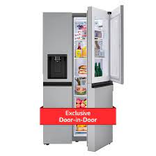 Photo 1 of LG Door in Door 27.12-cu ft Side-by-Side Refrigerator with Ice Maker (Printproof Stainless Steel)
