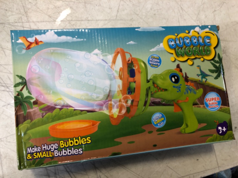 Photo 1 of Bubble Machine Gun Toys for Kids - Dinosaur Bubble Blower Bubbles for Toddlers 1-3 Year Old, Fun Big Bubble Wand Outdoor Toys for Kids Ages 4-8, Giant Bubble Maker Birthday Party Gifts for Boys Girls