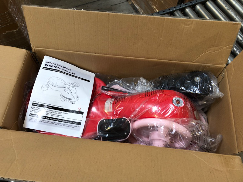 Photo 1 of Electric Wiggle Car Ride On Toy, ANPABO 2 in 1 Wiggle Car with Rechargable Battery and Pedal, Anti-Rollover Wheels with Colorful Lights, Swing Car for Toddlers and Kids Age 3 Year up RED AND PINK 